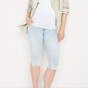 Maternity denim capris